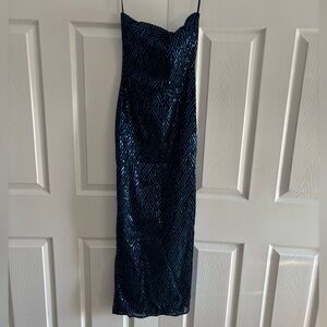 Abyss By Abby Strapless Midnight Blue Dress